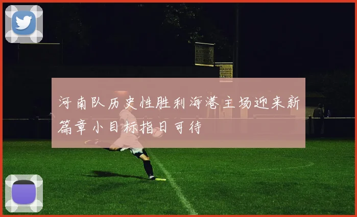 河南队历史性胜利海港主场迎来新篇章小目标指日可待